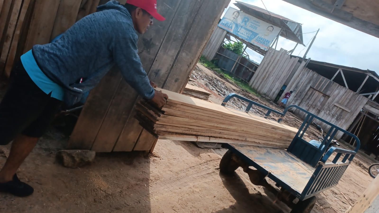 Locally milled wood being delivered for a community project