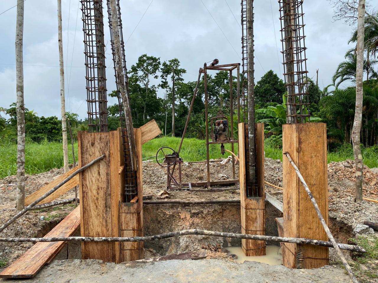 Community water system under construction